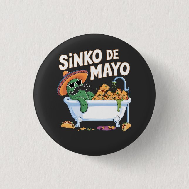 Bóton Redondo 2.54cm Sinko de Mayo Cinco De Mayo Cactus Funny (Frente)