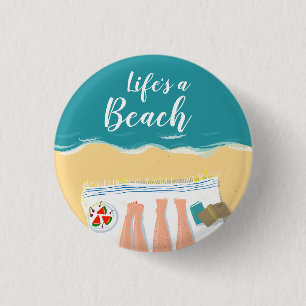 Bóton Redondo 2.54cm Slogan de Praia do casal Sunball
