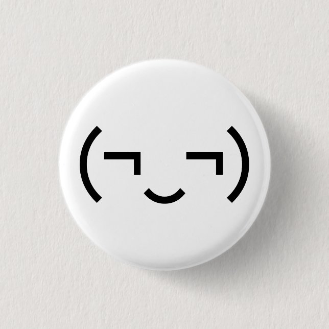 Bóton Redondo 2.54cm Smug Emoticon (‿) (Frente)
