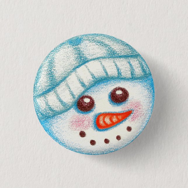 Bóton Redondo 2.54cm Snowman Button (Frente)