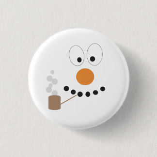 Bóton Redondo 2.54cm Snowman Engraçado Rosto Feliz Natal Novamente