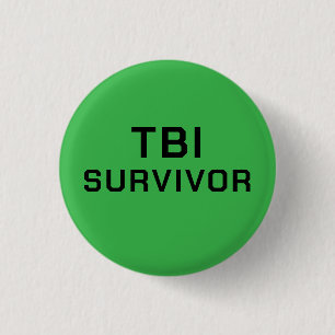Bóton Redondo 2.54cm Sobrevivente de Lesão Cerebral Traumática TBI Verd