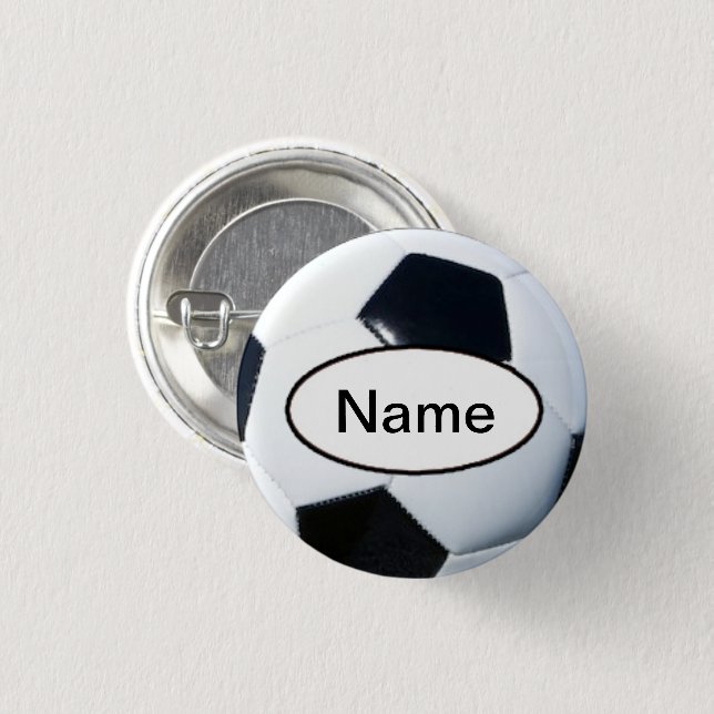 Bóton Redondo 2.54cm soccer with your name on it (Frente & Verso)