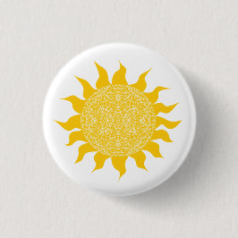 Bóton Redondo 2.54cm Sol Amarelo Brilhante