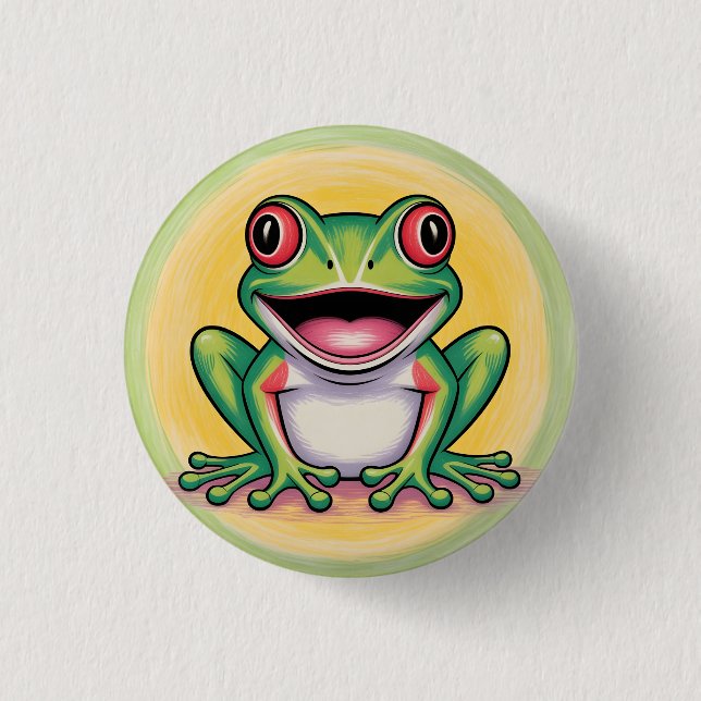 Bóton Redondo 2.54cm Sorriso Gentil do Sapo (Frente)