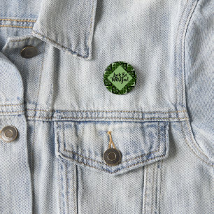 Bóton Redondo 2.54cm Sorte Estar Com Seu Padrão De Shamrock Checkerboar