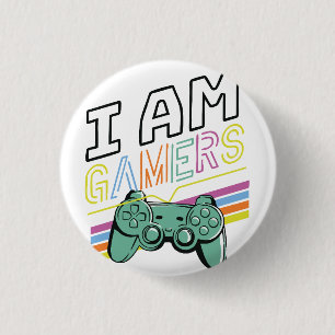Bóton Redondo 2.54cm Sou Gamers - Retro Neon Gaming Design