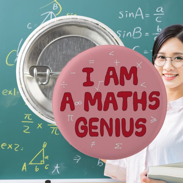 Bóton Redondo 2.54cm Sou professor de Matemática do Genius Matemático (Criador carregado)