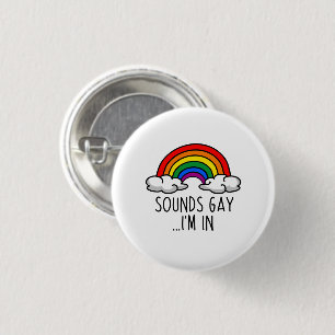 Bóton Redondo 2.54cm SOUNDS GAY I IN - Cute Rainbow