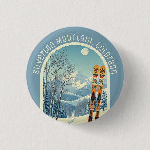 Bóton Redondo 2.54cm Souvenir da área de esqui Silverton Mountain Color