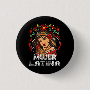 Bóton Redondo 2.54cm Soy Mujer Latina, Forte mulher latina