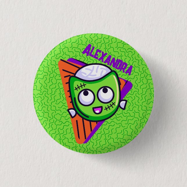 Bóton Redondo 2.54cm Spooktacular Personalized Zombie Button (Frente)