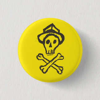 Bóton Redondo 2.54cm Sr. Skullington - limão - amarelo