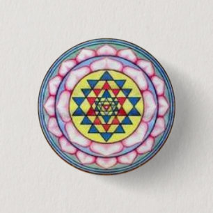 Bóton Redondo 2.54cm sriyantra em Lotus