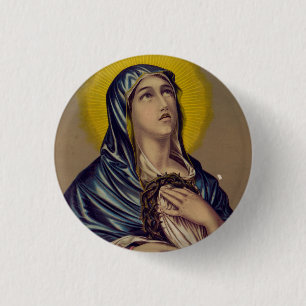 Bóton Redondo 2.54cm Stabat Mater Nossa Senhora das Dores