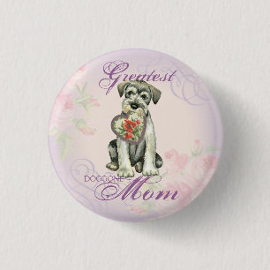 Bóton Redondo 2.54cm Standard Schnauzer Heart Mãe