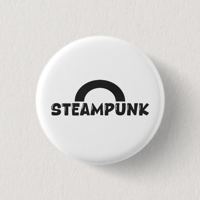 Bóton Redondo 2.54cm Steampunk Minimalist Design Button (Frente)