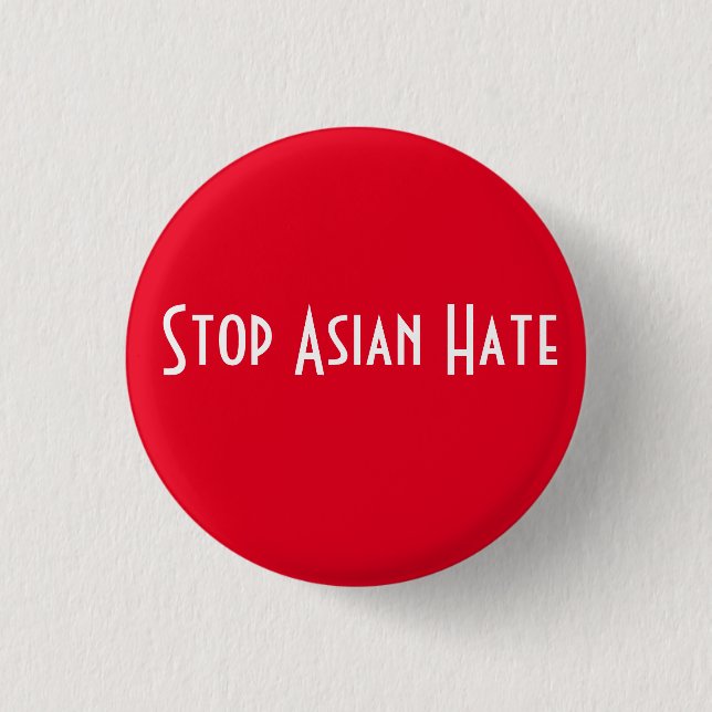 Bóton Redondo 2.54cm Stop Asian Hate (Frente)