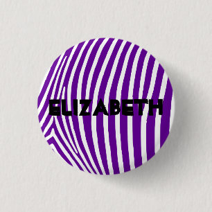 Bóton Redondo 2.54cm Stripes de Zebra Roxo Personalizadas