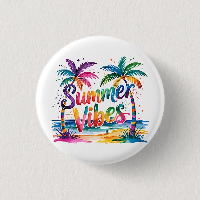 Bóton Redondo 2.54cm Summer Vibes (Frente)
