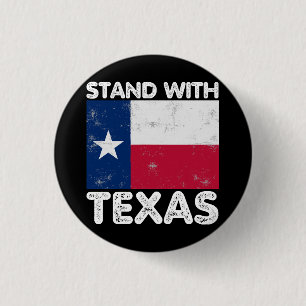Bóton Redondo 2.54cm Suporte para Texas I Stand com Texas Texan Flag