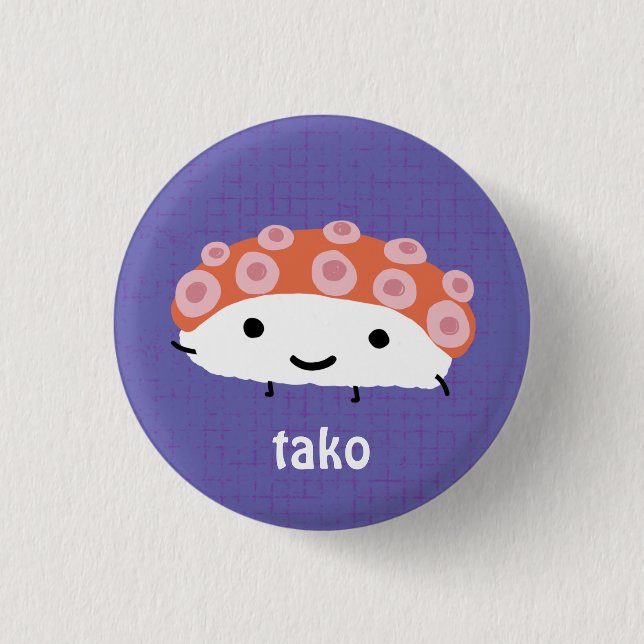 Bóton Redondo 2.54cm Sushi de polvo (tako) (Frente)