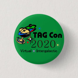 Bóton Redondo 2.54cm TAG Con 2020 - Virtual Intergalactic GREEN QUADRAN
