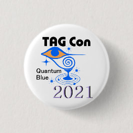 Bóton Redondo 2.54cm TAG Con 2021 - Botão Azul Quântico