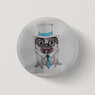 Bóton Redondo 2.54cm Talão elegante o crachá do Pug
