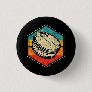 Bóton Redondo 2.54cm Tambor de Snare da Vintage Retroativa - Linha de t