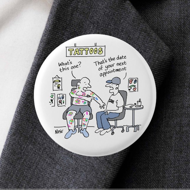 Bóton Redondo 2.54cm Tatuagem Tema Engraçado Tatuador (Criador carregado)