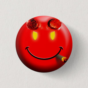 Bóton Redondo 2.54cm Tecla Red Devil Face