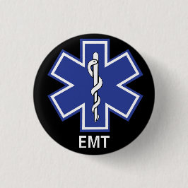Bóton Redondo 2.54cm Técnico Médico de Emergência EMS Star of Life