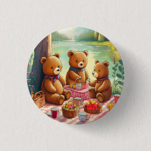 Bóton Redondo 2.54cm Teddy Bear Picnic