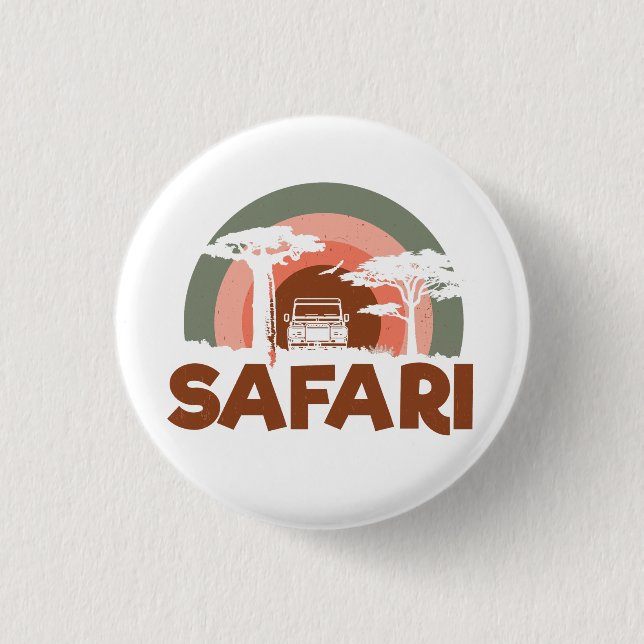 Bóton Redondo 2.54cm Tema África Safari (Frente)