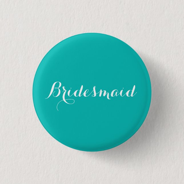 Bóton Redondo 2.54cm Tema Azul do Pino Bridesmaid (Frente)