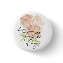 Tenha sempre Faith, flor de aquarela cristã