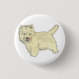 Bóton Redondo 2.54cm Terrier Funny Dog Art Design