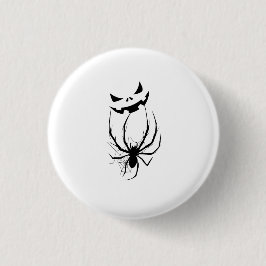 Bóton Redondo 2.54cm Terror de Teia de Aranha Preta e Branca de Hallowe