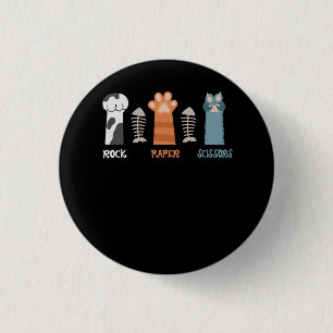 Bóton Redondo 2.54cm Tesoura De Papel Rock Pinças De Gato Cozinha Anima