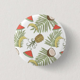 Bóton Redondo 2.54cm Teste padrão do esboço da fruta tropical