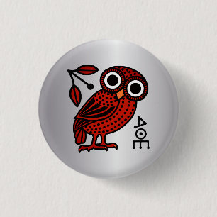 Bóton Redondo 2.54cm Tetradrachm Moedas de Coruja Ateniense Cuta - Gréc