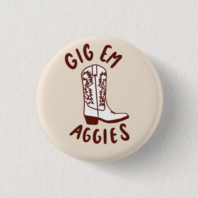 Bóton Redondo 2.54cm Texas A&M Gameday Button (Frente)