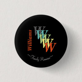 Bóton Redondo 2.54cm Texto Estilizado da Tipografia de Reunião da Famíl