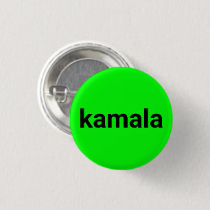 Bóton Redondo 2.54cm texto minimalista de kamala verde-neon preto legal