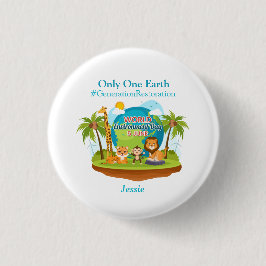 Bóton Redondo 2.54cm Texto Personalizado do Dia Mundial do Ambiente Ani