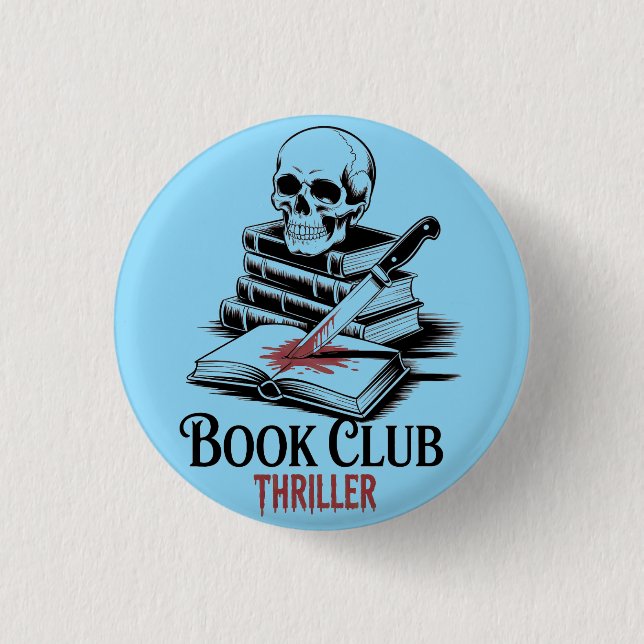 Bóton Redondo 2.54cm Thriller de Clube do Livro (Frente)
