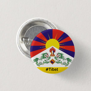 Bóton Redondo 2.54cm Tibete, Leões de Neve, Bandeira Tibetana - Os Hima