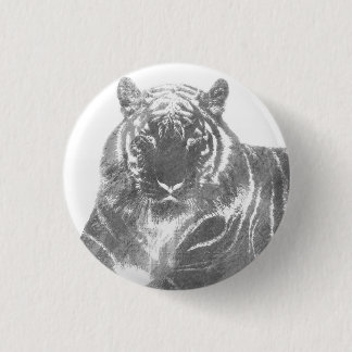 Bóton Redondo 2.54cm Tigre Preto e Branco