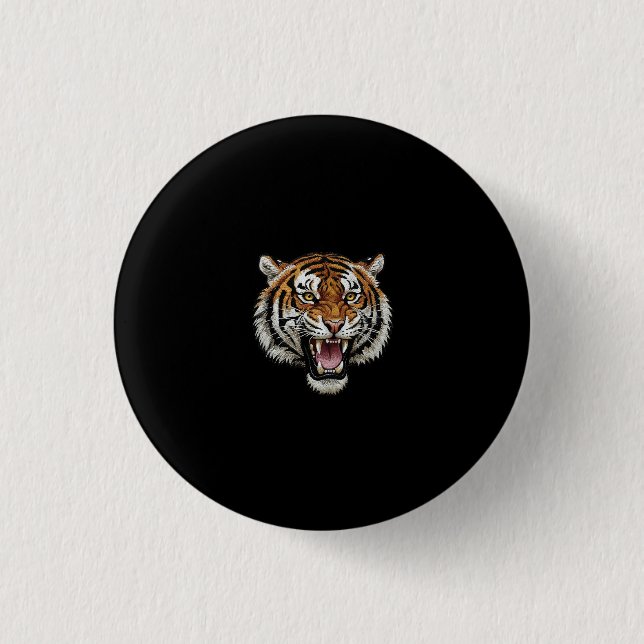 Bóton Redondo 2.54cm Tigre Rugidor (Frente)